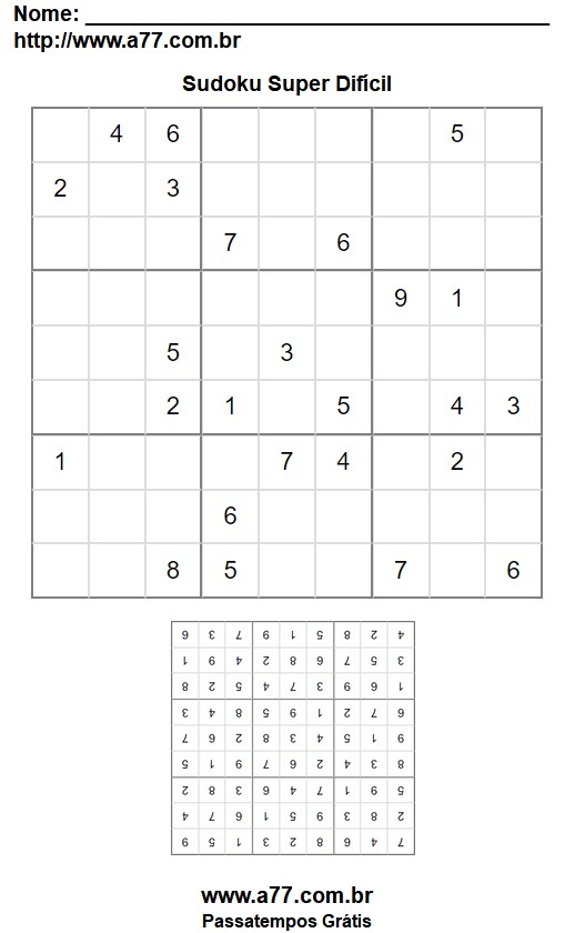 Sudoku Super Difícil Nº 62