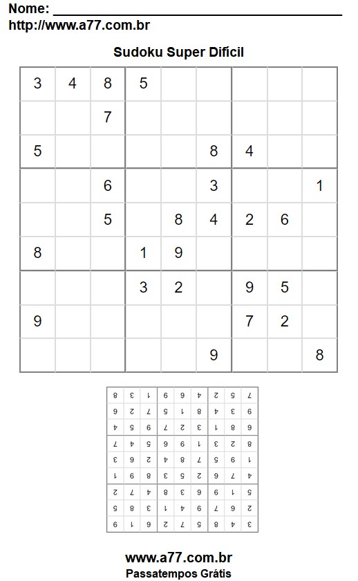 Sudoku Super Difícil Nº 65