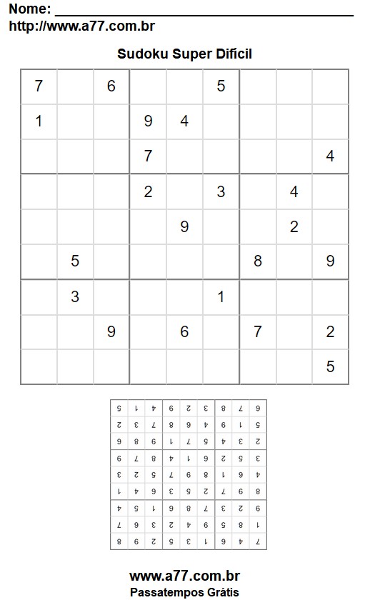 Sudoku Super Difícil Nº 72