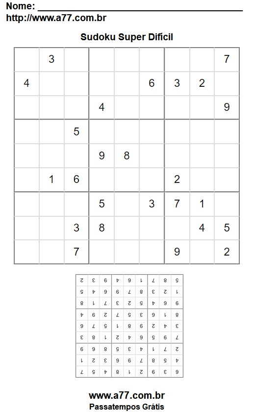 Sudoku Super Difícil Nº 80