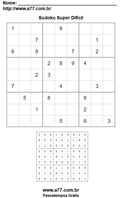 Sudoku Super Difícil Nº 85