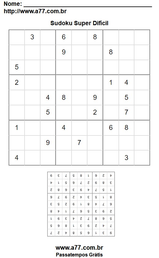 Sudoku Super Difícil Nº 86