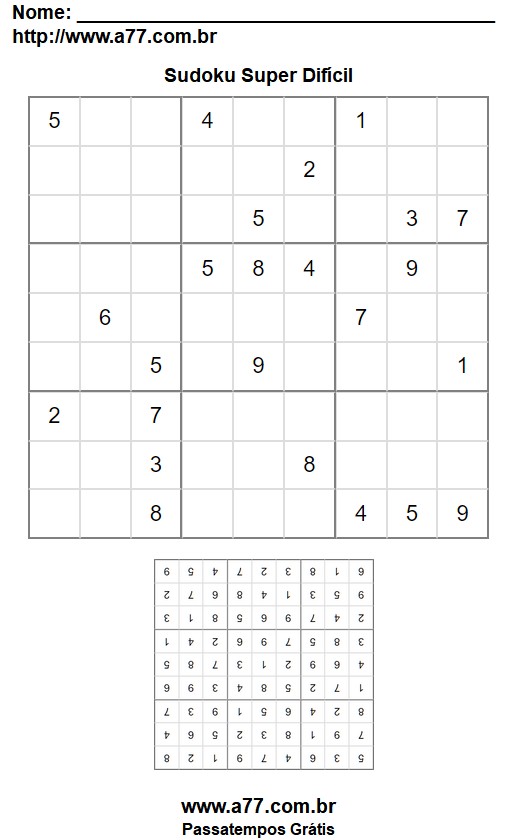 Sudoku Super Difícil Nº 9