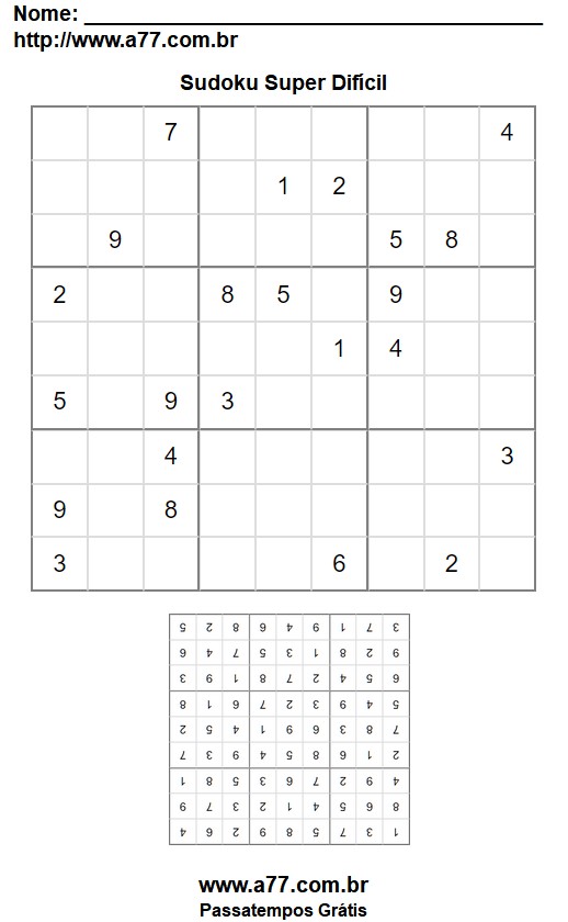 Sudoku Super Difícil Nº 90