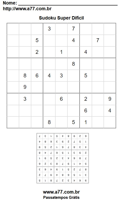 Sudoku Super Difícil Nº 92