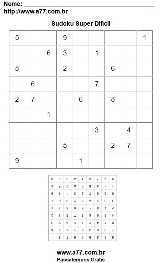 Sudoku Super Difícil Para Profissionais