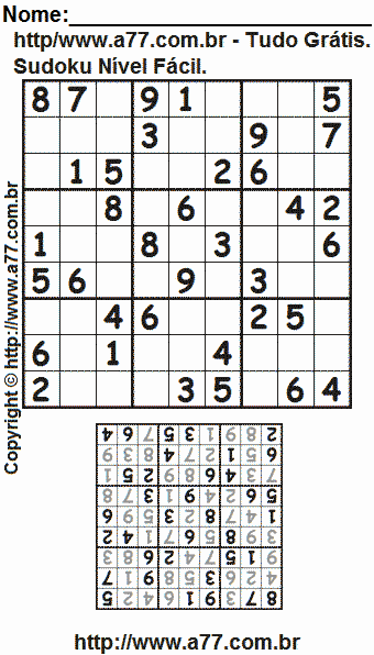 Sudoku Para Impressão