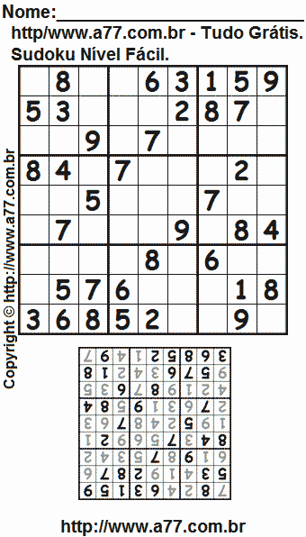 Sudoku Para Imprimir Com Resposta