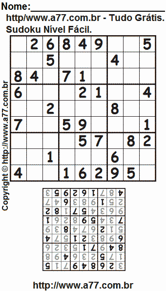 Sudoku Para Impressão Com Resposta