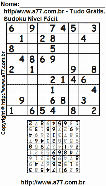 Sudoku Para Impressão Com Respostas