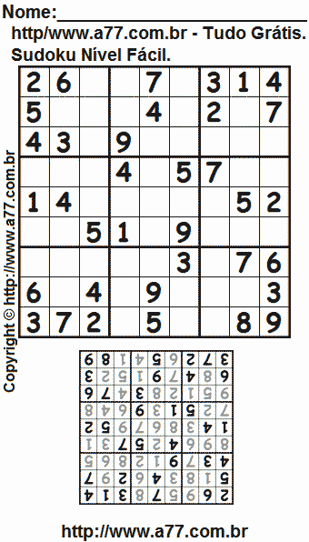 sudoku para imprimir nivel facil