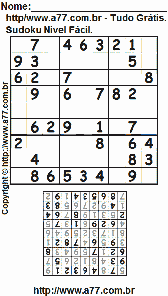 Sudoku Fácil Para Imprimir