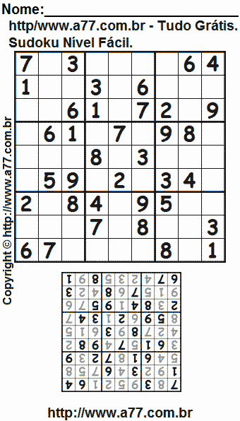 Sudoku Fácil Para Impressão