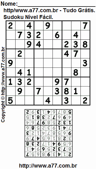 Sudoku Grátis Fácil Para Impressão