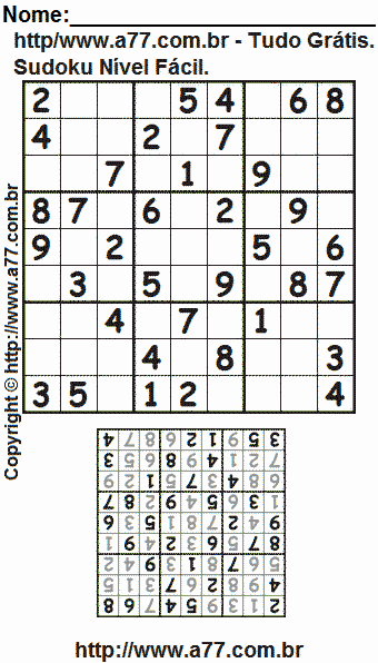 Sudoku Para Imprimir Fácil Com Respostas