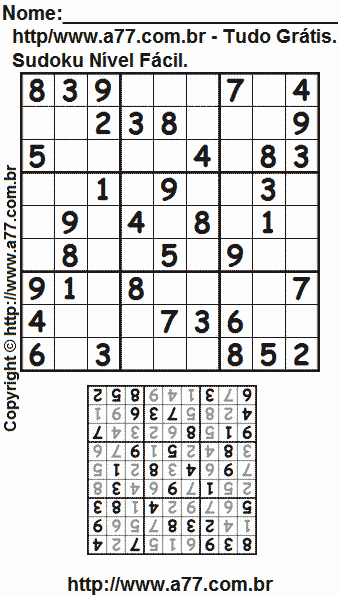 Sudoku Fácil Para Imprimir