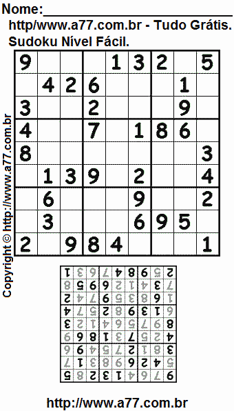 Sudoku Para Impressão Com Resposta