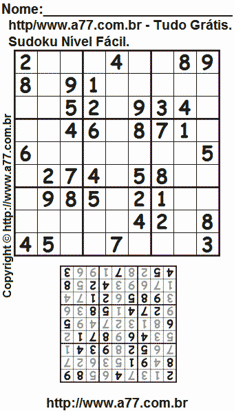 Sudoku Para Impressão