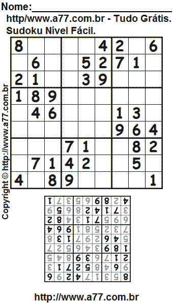 Sudoku Para Imprimir Com Resposta