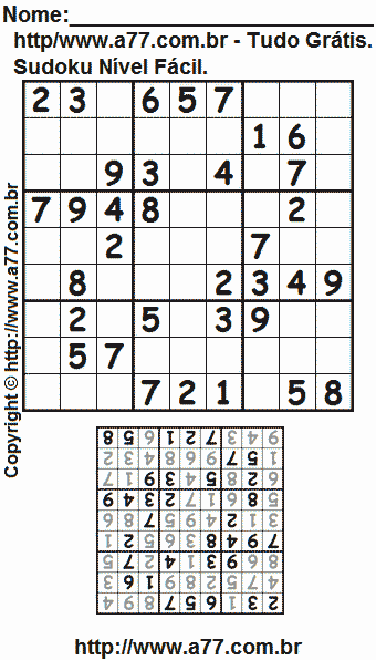 Sudoku Fácil Para Imprimir