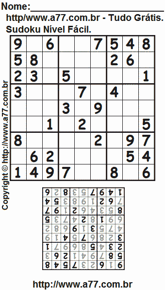 Sudoku Fácil Para Impressão