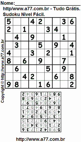 Sudoku Para Imprimir Com Resposta