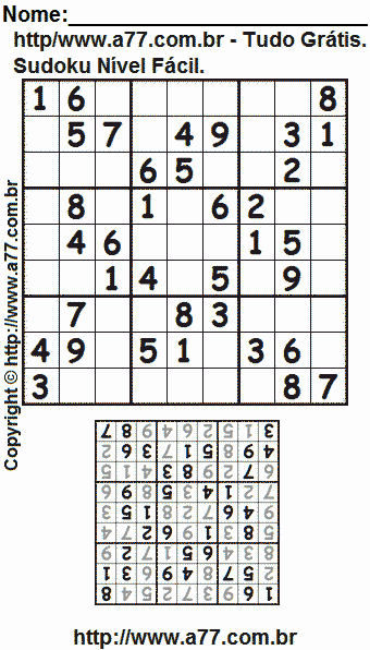 Sudoku Para Impressão Com Respostas