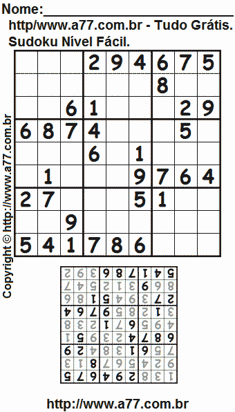 Sudoku Fácil Para Impressão