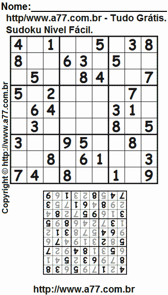 Sudoku Grátis Fácil Para Imprimir