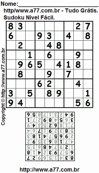 sudoku para imprimir gratis nivel facil