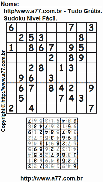 Sudoku Fácil Para Impressão