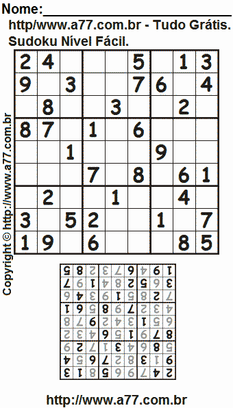 sudoku facil para imprimir