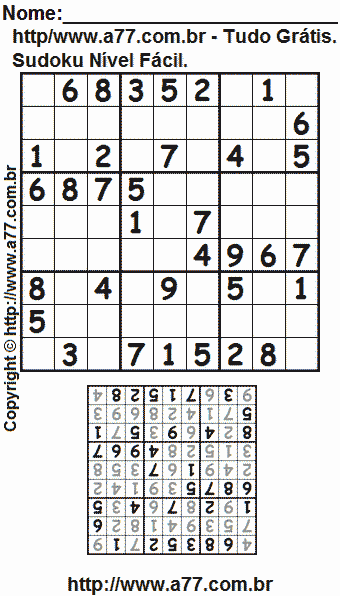 Sudoku Para Impressão Com Resposta