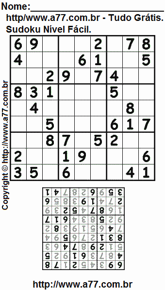 Sudoku Fácil Para Impressão