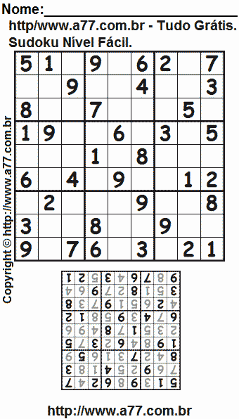 Sudoku Para Imprimir Fácil Com Respostas