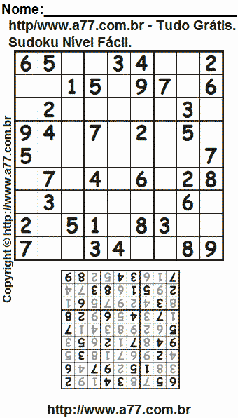 Sudoku Fácil Para Imprimir