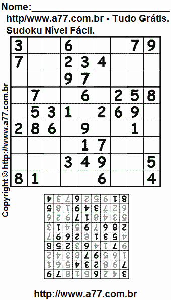 Sudoku Para Imprimir Com Respostas