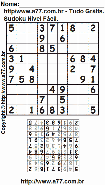 Sudoku Fácil Para Imprimir