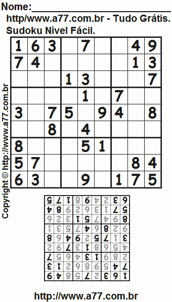 Sudoku Fácil Para Impressão