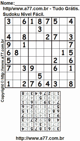 Sudoku Fácil Para Imprimir