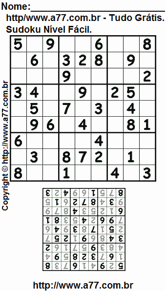 Sudoku Para Impressão Com Resposta