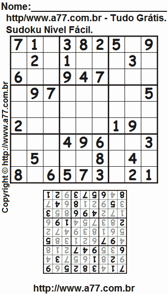 Sudoku Para Imprimir Com Respostas