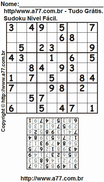 Sudoku Para Impressão Com Respostas