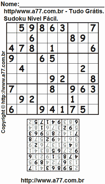 Sudoku Fácil Para Imprimir