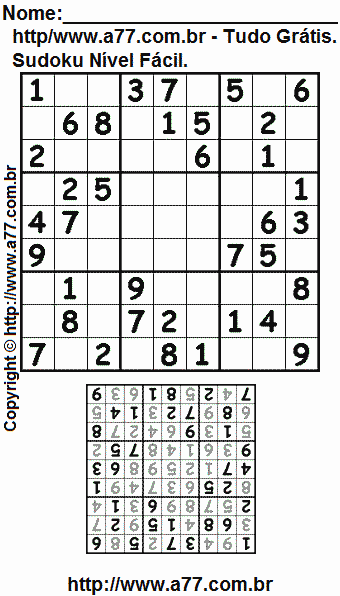 Sudoku Grátis Fácil Para Impressão