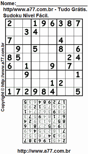 sudoku para imprimir facil com respostas