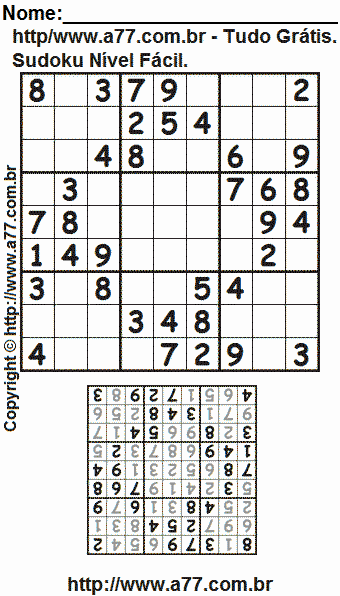 Sudoku Fácil Para Imprimir