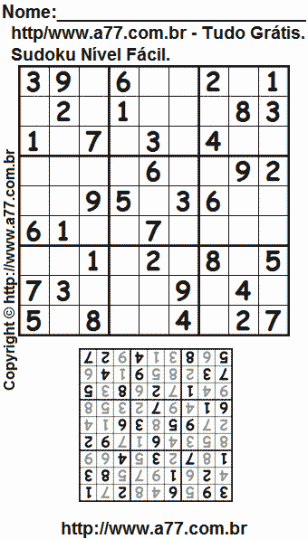 Sudoku Fácil Para Impressão