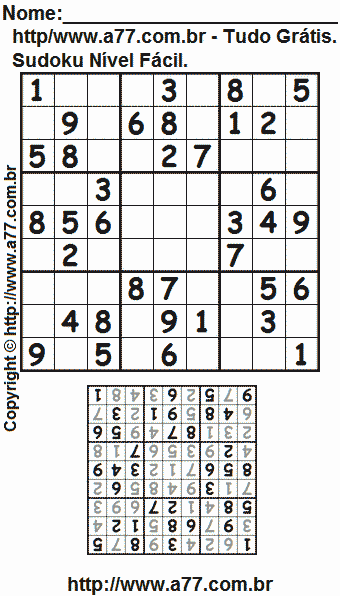 Sudoku Para Impressão Com Respostas