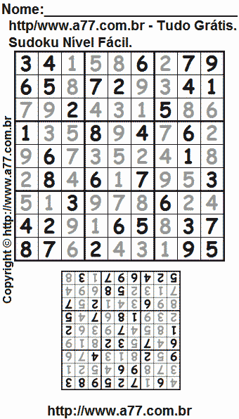 Sudoku Fácil Para Imprimir